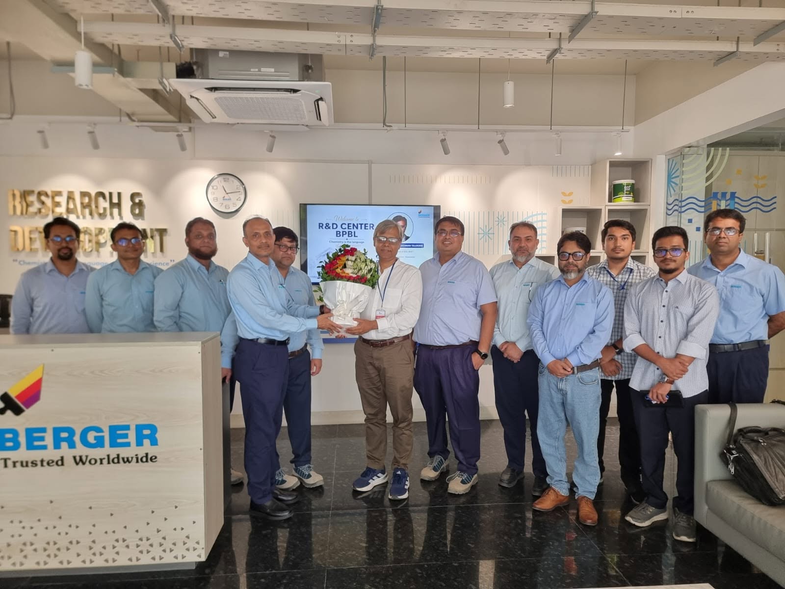 Dr. Talukder at the Berger Paints Bangladesh R&D Centre